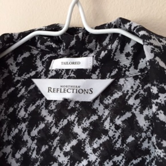 NORTHERN REFLECTIOS TAILORED WOMEN BLOUSE.  SIZE XL.  BLACK AND WHITE - Picture 3 of 5